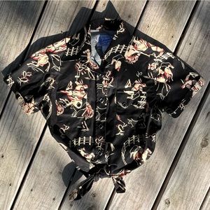 Vintage Bronc Print Rockmount button up